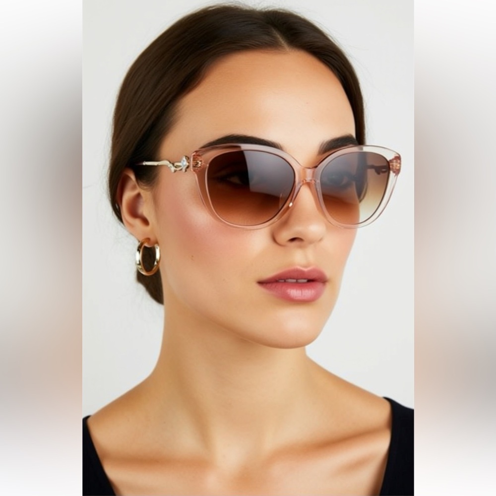 NWT Coach 55mm Blush Cat Eye with Gold Sunglasses